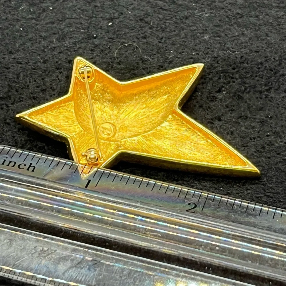 Swarovski Vintage Star Brooch Marked with Swan